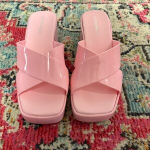 Jeffrey Campbell Bubblegum Pink Wedged Sandals | size 9